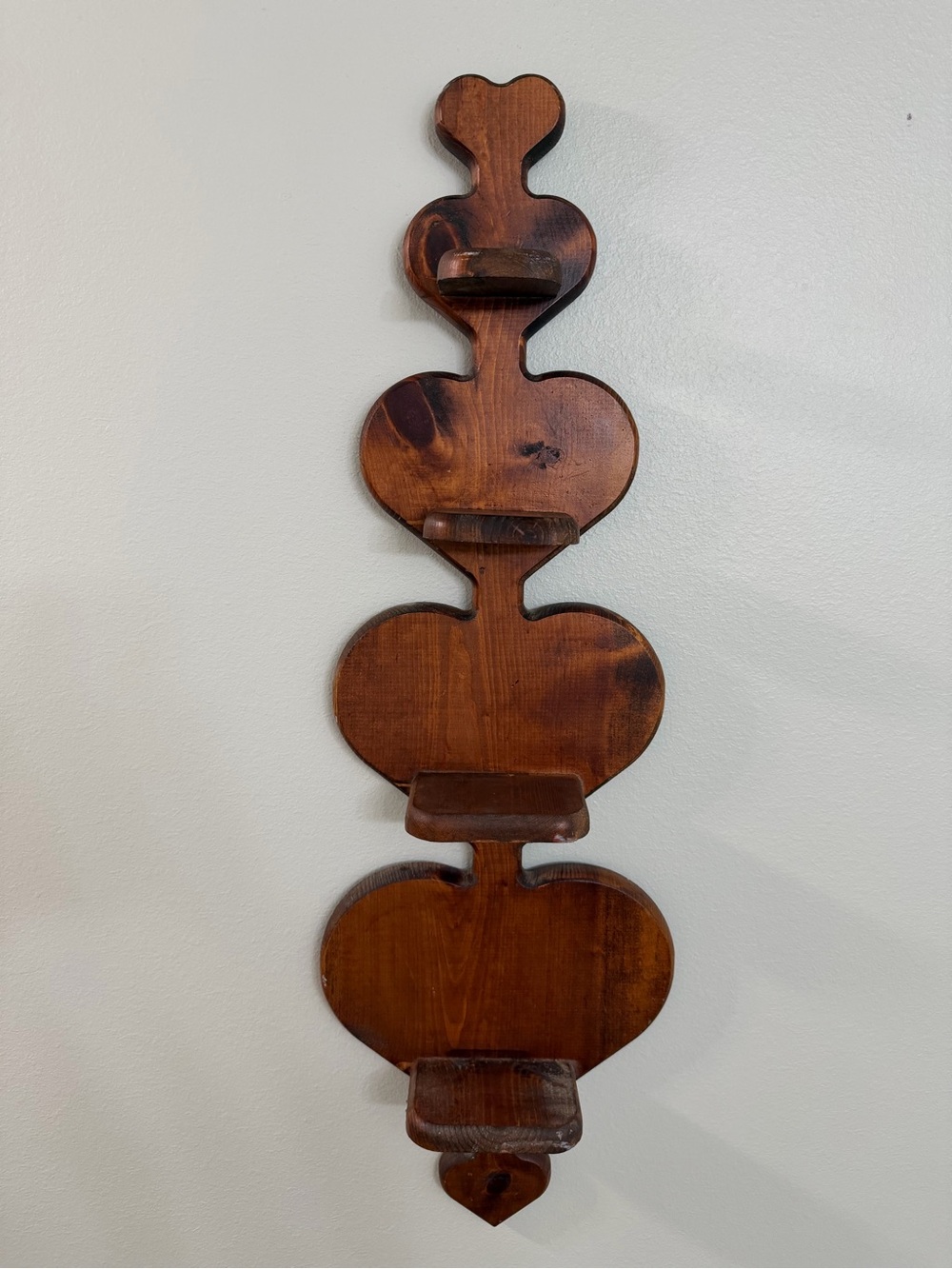 Vintage Wooden Heart Wall Shelf